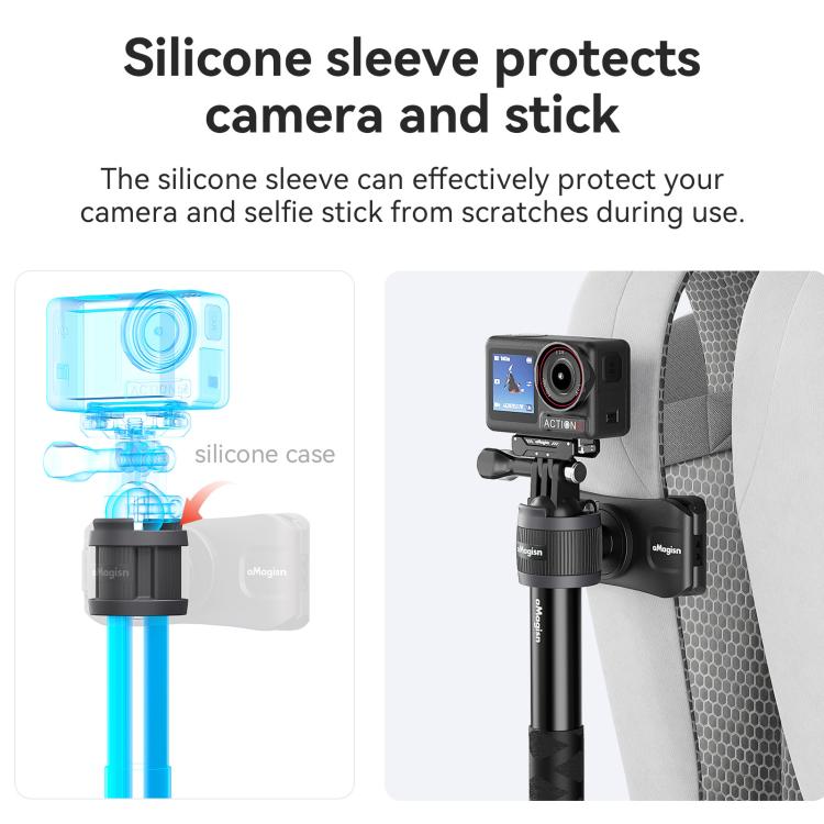 Mochila de fijación AMigisn - Palo Selfie para cámara de acción, rápida para Insta360, y GoPro (negro) — imagen 9