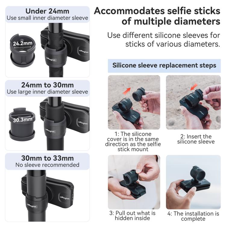 Mochila de fijación AMigisn - Palo Selfie para cámara de acción, rápida para Insta360, y GoPro (negro) — imagen 10