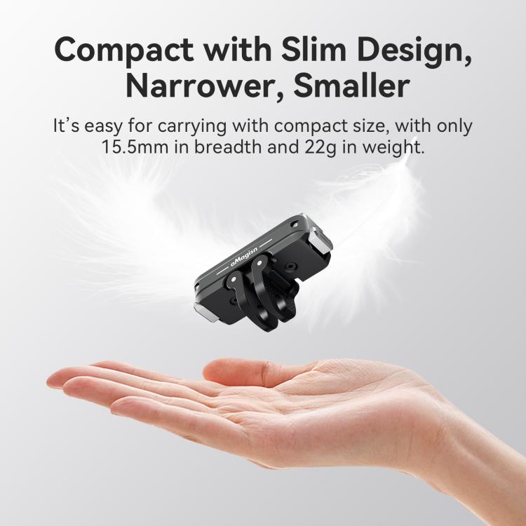 Adaptador de interfaz dual de montaje rápido magnético de metal aMagisn para DJI Osmo Action 5 (negro) — imagen 4