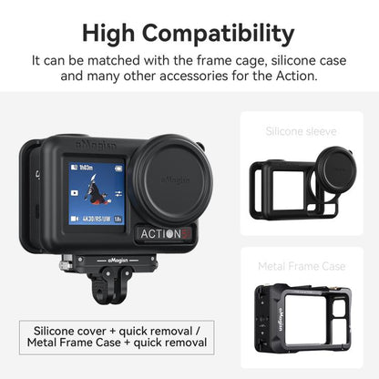 Adaptador de interfaz dual de montaje rápido magnético de metal aMagisn para DJI Osmo Action 5 (negro) — imagen 8