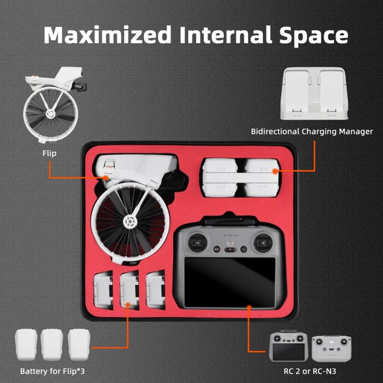 Estuche impermeable a prueba de explosiones, bolso bandolera para DJI Flip (negro) — imagen 4