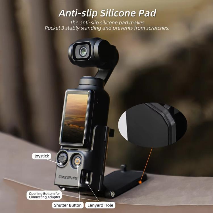 Base de soporte magnético ajustable con ángulo, accesorio multifuncional de escritorio para DJI Osmo Pocket 3 (negro) — imag…