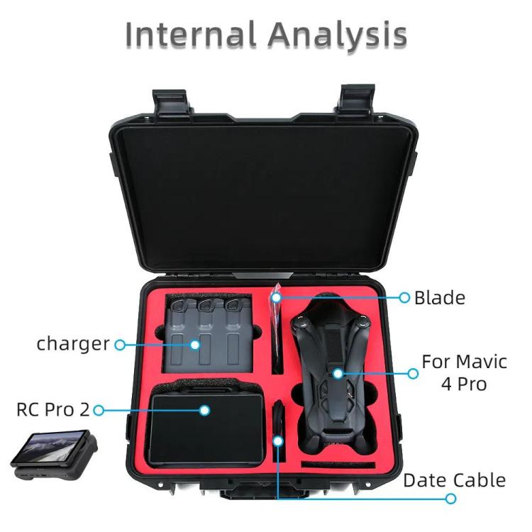 Estuche a prueba de explosiones con correa para el hombro para DJI Mavic 4 Pro (patrón blanco) — imagen 4