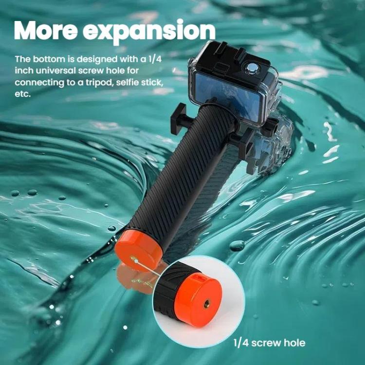 Mango de buceo flotante antihundimiento con doble zapata fría para cámaras de acción (naranja) — imagen 4
