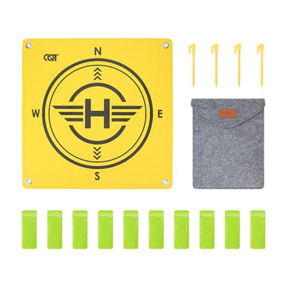 Plataforma de aterrizaje CQT Universal reflectante para drones, 55 cm, doble cara, impermeable, plegable, con clavijas de ti…