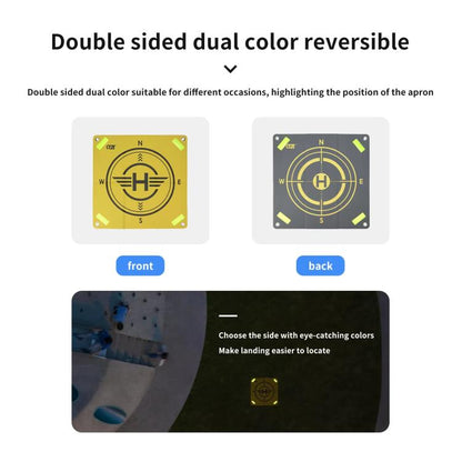Plataforma de aterrizaje CQT Universal reflectante para drones, 55 cm, doble cara, impermeable, plegable, con clavijas de ti…