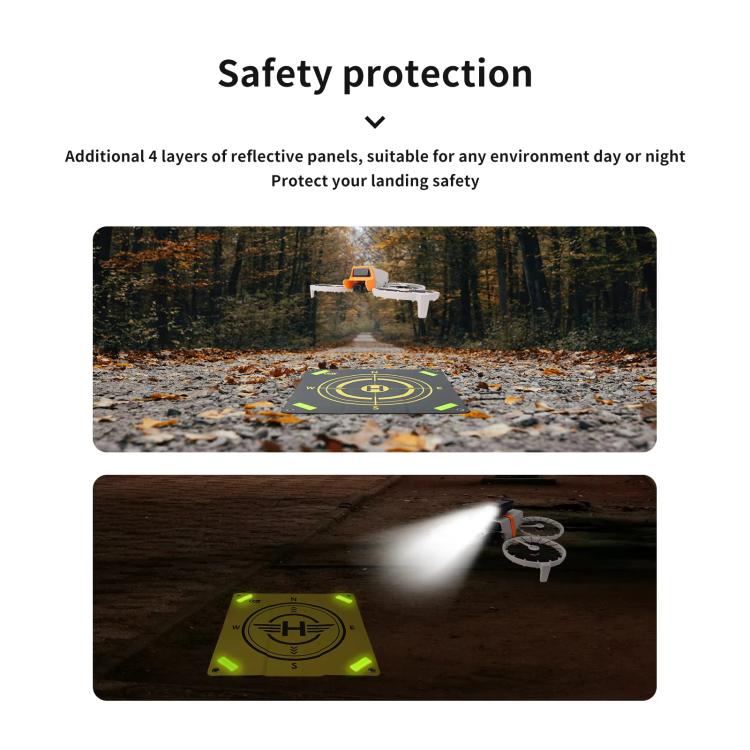 Plataforma de aterrizaje CQT Universal reflectante para drones, 55 cm, doble cara, impermeable, plegable, con clavijas de ti…