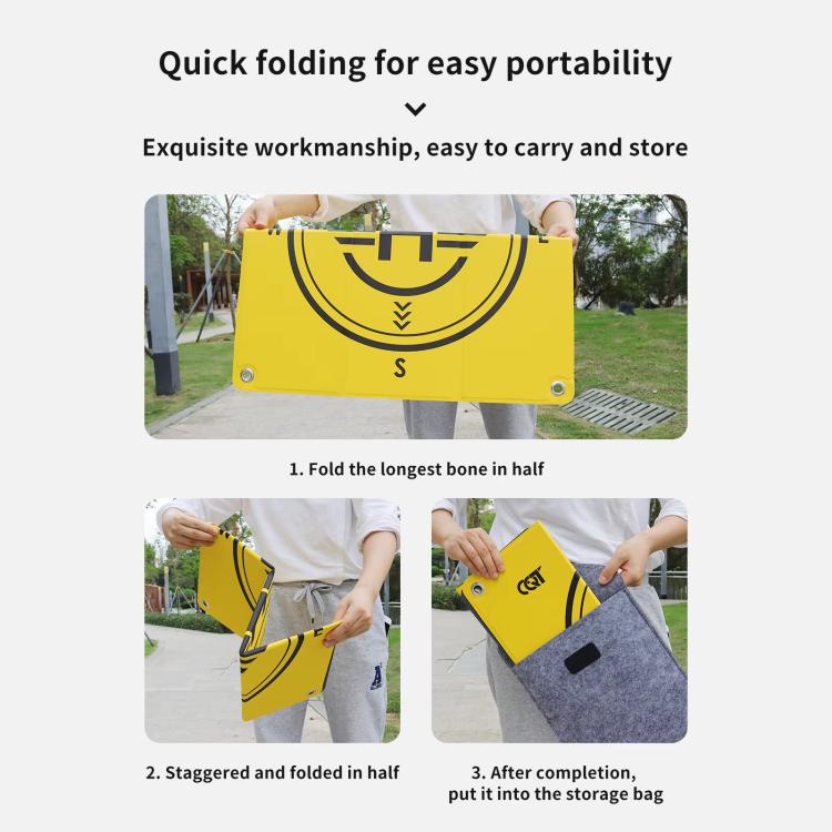 Plataforma de aterrizaje CQT Universal reflectante para drones, 55 cm, doble cara, impermeable, plegable, con clavijas de ti…