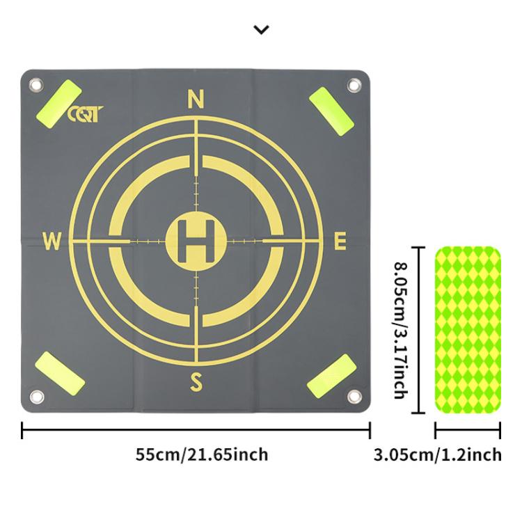 Plataforma de aterrizaje CQT Universal reflectante para drones, 55 cm, doble cara, impermeable, plegable, con clavijas de ti…