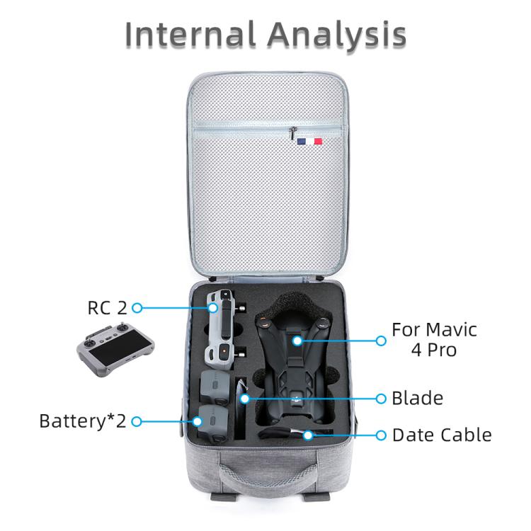 Mochila y funda de EVA para DJI Mavic 4 Pro (gris) — imagen 3