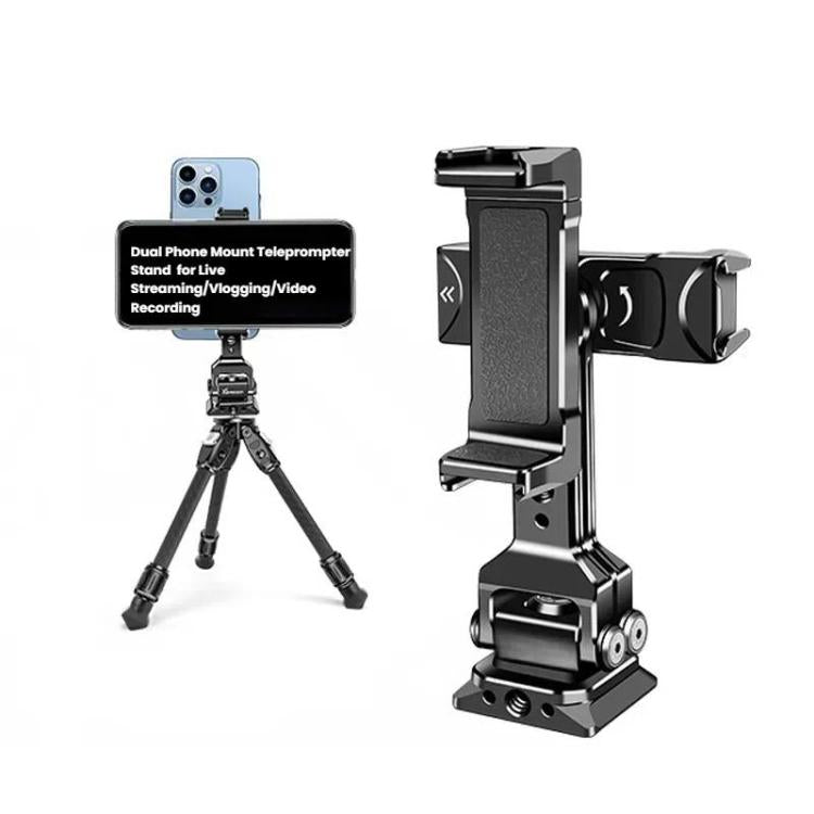 Soporte para teleprompter con dos soportes para teléfono y base Arca-Swiss, compatible con estabilizadores para transmisión…