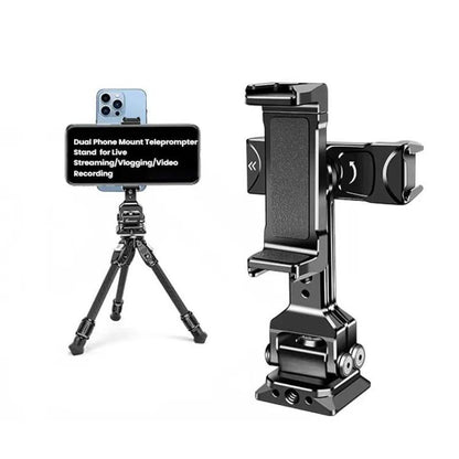 Soporte para teleprompter con dos soportes para teléfono y base Arca-Swiss, compatible con estabilizadores para transmisión…