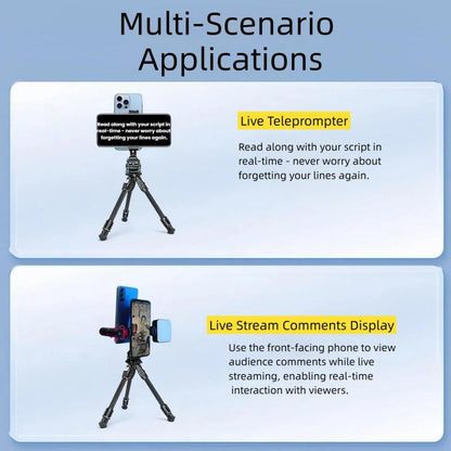 Soporte para teleprompter con dos soportes para teléfono y base Arca-Swiss, compatible con estabilizadores para transmisión……