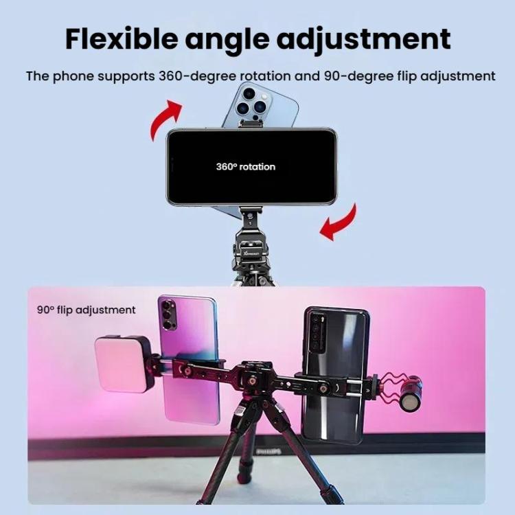 Soporte para teleprompter con dos soportes para teléfono y base Arca-Swiss, compatible con estabilizadores para transmisión……