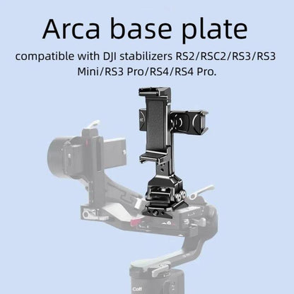Soporte para teleprompter con dos soportes para teléfono y base Arca-Swiss, compatible con estabilizadores para transmisión……
