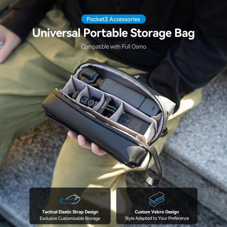 Estuche de transporte portátil Universal TELESIN para DJI Osmo Pocket 3 (negro) — imagen 3