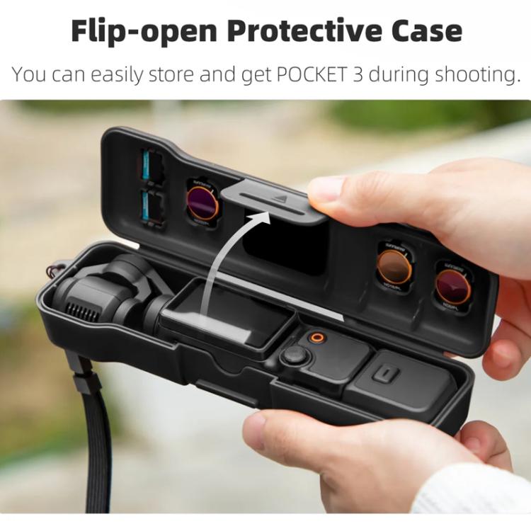 Estuche protector a prueba de golpes, con capacidad para guardar accesorios de filtro para DJI Osmo Pocket 3 (naranja) — ima…