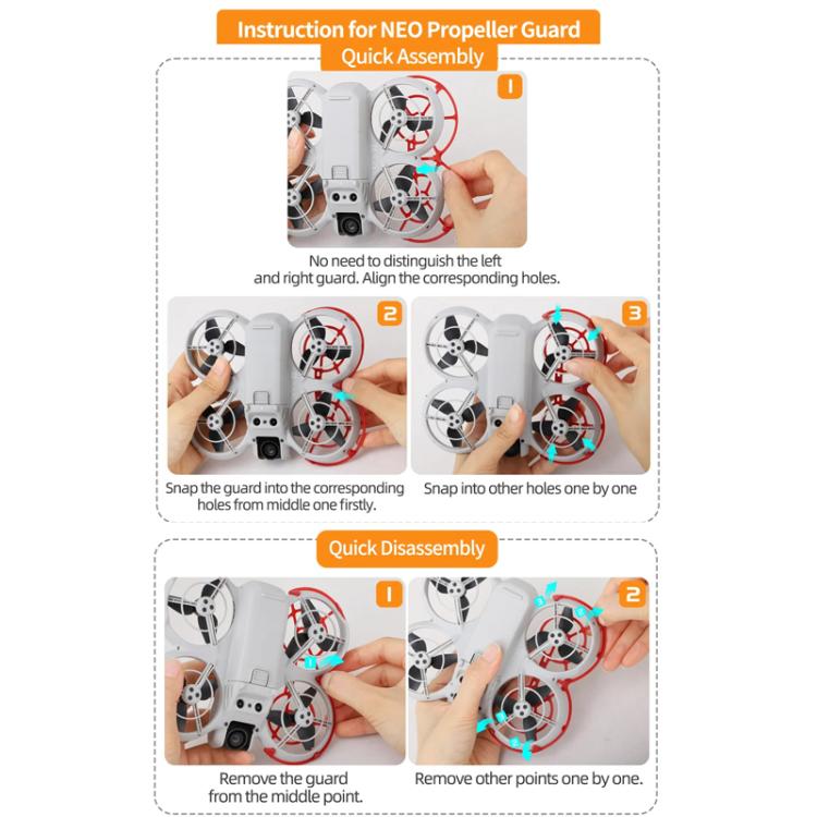 Cubierta protectora para pala de paleta Sunnylife NE-KC863 con anillo anticolisión para DJI Neo (negro) — imagen 8