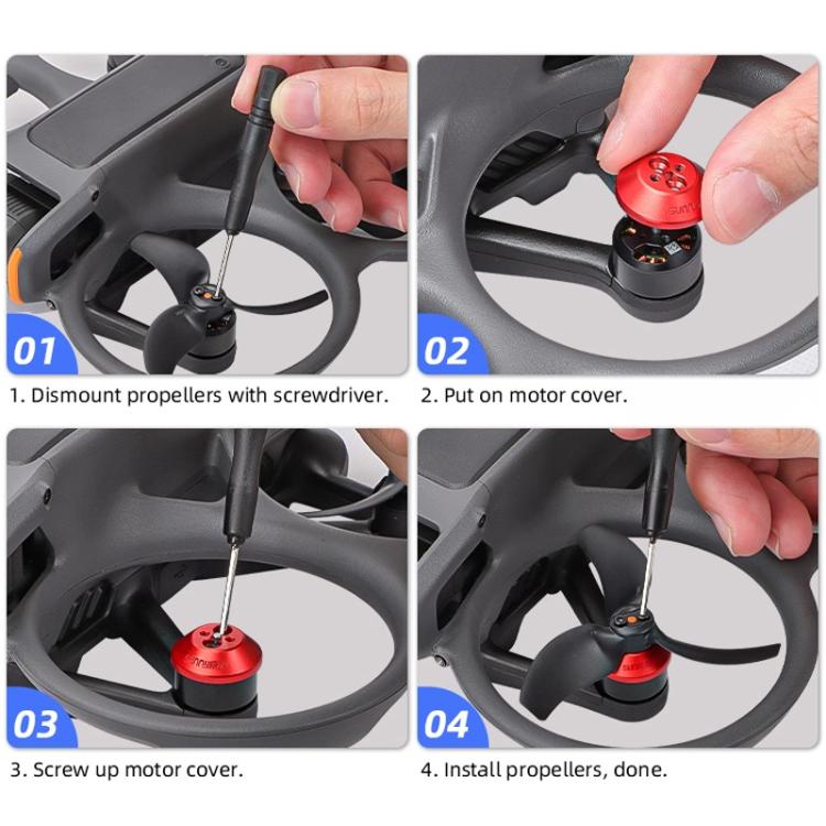 Cubierta antipolvo para motor de Sunnylife AT2-MD787, de aleación de aluminio para DJI Avata 2 (negra) — imagen 9