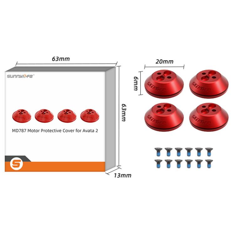 Cubierta antipolvo para motor de Sunnylife AT2-MD787, de aleación de aluminio para DJI Avata 2 (roja) — imagen 10