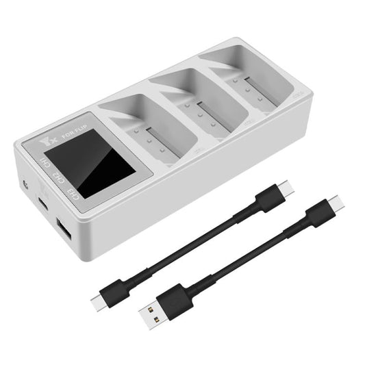 Batería de 3 Cargador de canales con concentrador de carga inteligente y pantalla LCD a color para DJI Flip