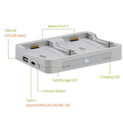 Batería Para el sistema de gestión de bidireccional del concentrador de carga paralela YX para DJI Flip — imagen 9