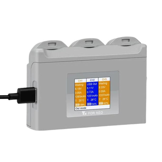 Batería Estación de carga para cargador de YX con concentrador de carga con pantalla a color de 3 vías para DJI Neo