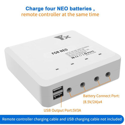 Batería de 6 Cargador de puertos, concentrador de carga con enchufe europeo para DJI Neo — imagen 3