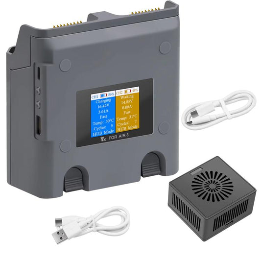 Batería Cargador de bidireccional YX, accesorio para drones con pantalla a color para DJI Air 3S