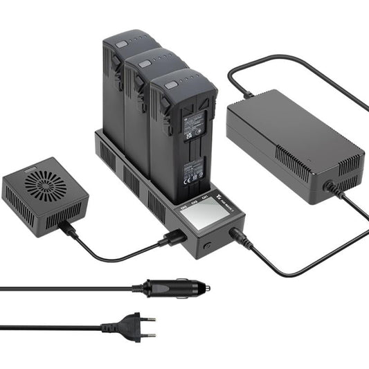 Batería Cargador y descargador de 3 en 1, estación de carga inteligente con pantalla a color y enchufe europeo para DJI Mavi…