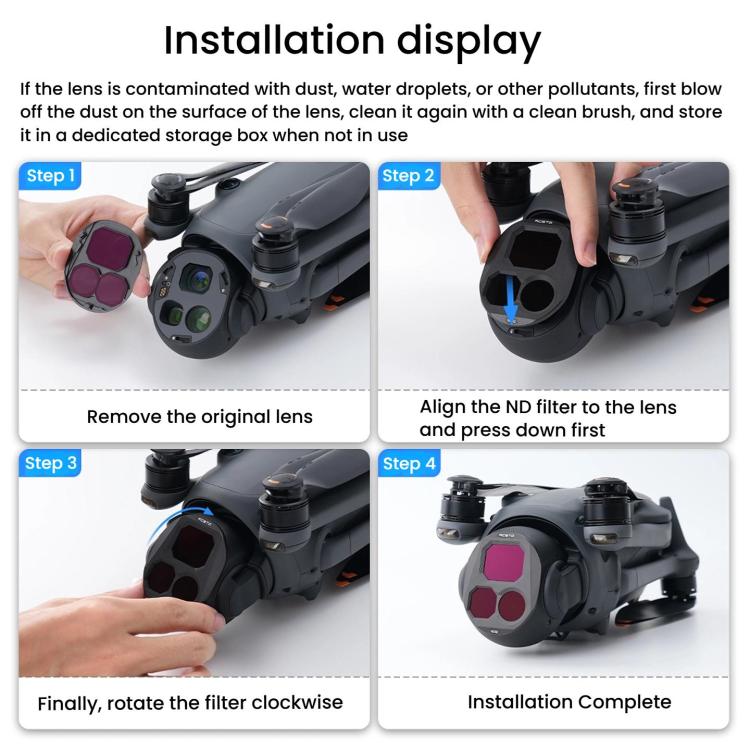 Filtro de lente RCSTQ, estilo: CPL+ND8+ND16+ND32 para DJI Mavic 4 Pro — imagen 7