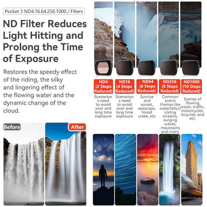 Filtro magnético ajustable aMagisn para lentes de cámara, ND 6 a 10 para DJI Osmo Pocket 3 — imagen 9