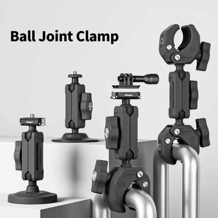 Base adhesiva con abrazadera de brazo metálico aMagisn con rótula de 1/4 de pulgada para cámaras Insta360, y GoPro (negra) —…