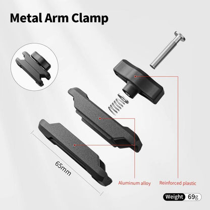 Base adhesiva con abrazadera de brazo metálico aMagisn con rótula de 1/4 de pulgada para cámaras Insta360, y GoPro (negra) —…