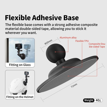 Base adhesiva con abrazadera de brazo metálico aMagisn con rótula de 1/4 de pulgada para cámaras Insta360, y GoPro (negra) —…