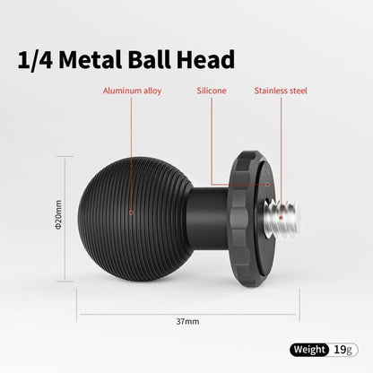 Base adhesiva con abrazadera de brazo metálico aMagisn con rótula de 1/4 de pulgada para cámaras Insta360, y GoPro (negra) —…