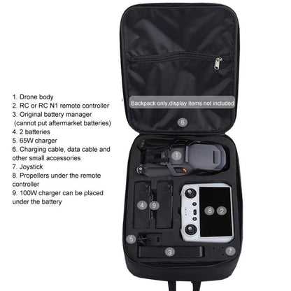 Bolsa de almacenamiento tipo mochila, compatible con el control remoto RC-N1/RC para DJI Mavic 3 Pro / Mavic 3 Classic (negr…