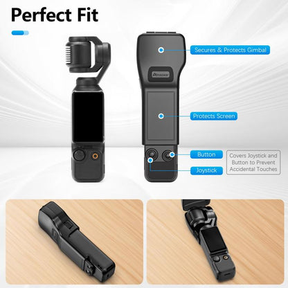 Estuche protector Amazear, todo en uno, antiarañazos y con ranura para filtro para DJI Osmo Pocket 3 (negro) — imagen 2
