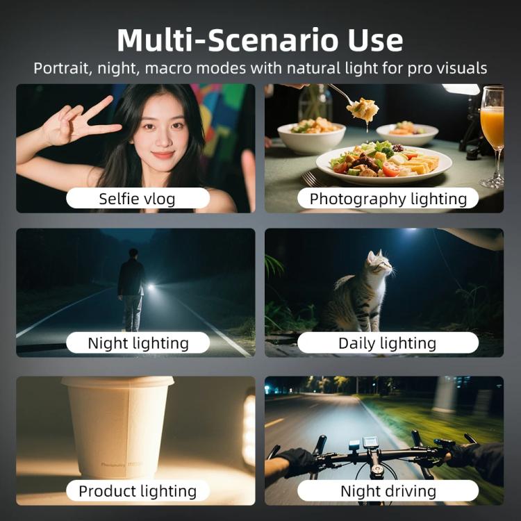Luz de relleno magnética Flymile de 20 LED, recargable, ajustable (negro) — imagen 11
