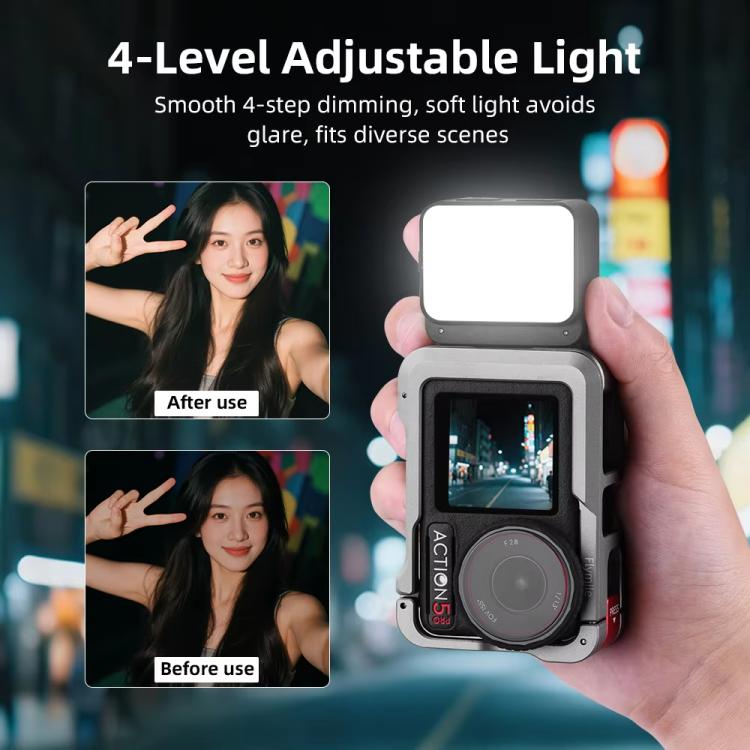 Luz de relleno magnética Flymile de 20 LED, recargable, ajustable (negro) — imagen 6