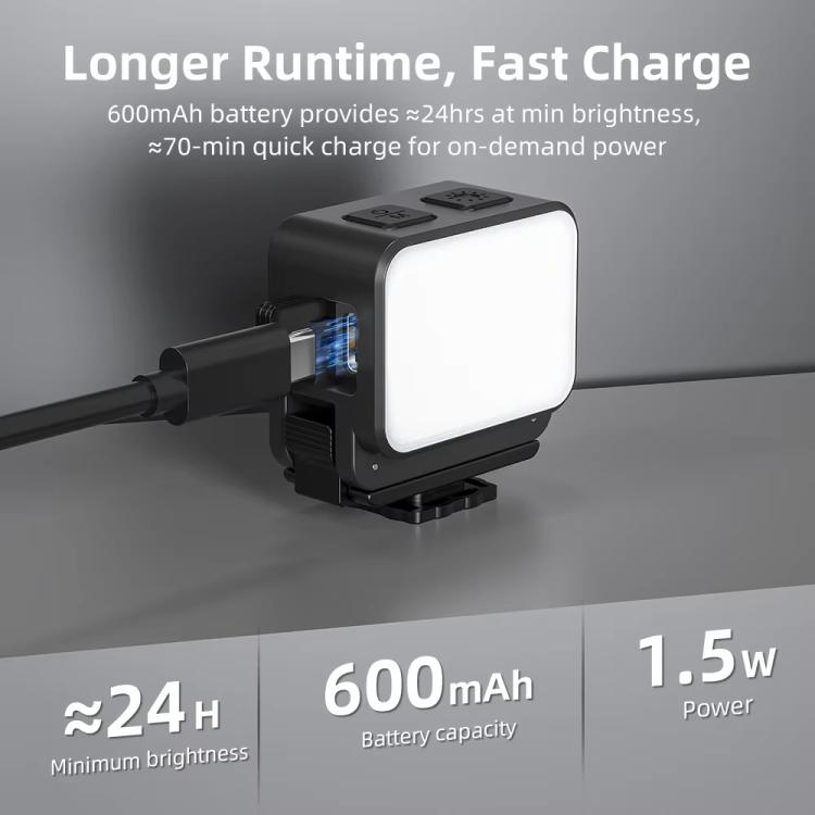 Luz de relleno magnética Flymile de 20 LED, recargable, ajustable (negro) — imagen 8