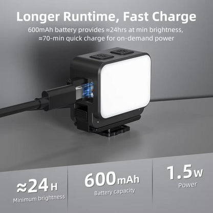 Luz de relleno magnética Flymile de 20 LED, recargable, ajustable (negro) — imagen 8