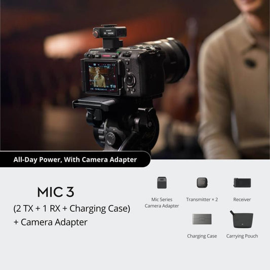 Estuche de carga Original (2 TX + 1 RX + ) + adaptador de cámara para DJI Mic 3 — imagen 2