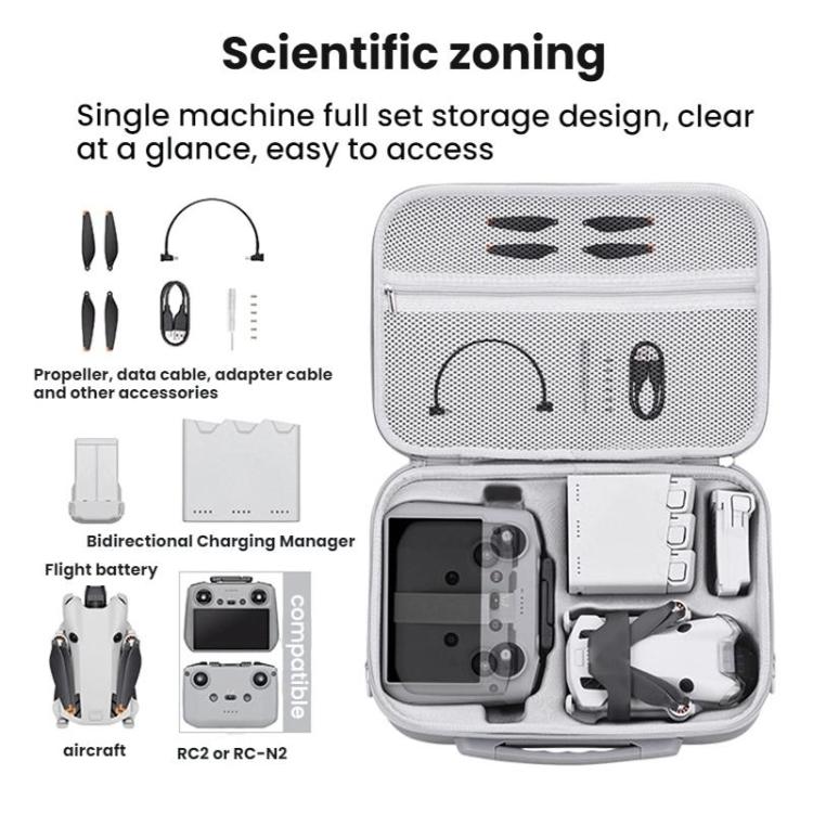Bolsa de almacenamiento BRDRC - para accesorios de control remoto para DJI Mini 4 Pro (gris) — imagen 4