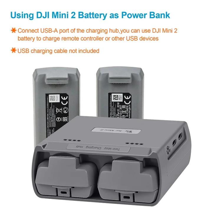 Batería Cargador de bidireccional para DJI Mavic Mini / Mini 4K / Mini 2 SE (gris) para DJI DJI Mavic Mini, DJI Mini 4K, DJI…