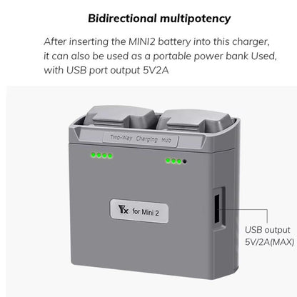 Batería Cargador de bidireccional para DJI Mavic Mini / Mini 4K / Mini 2 SE (gris) para DJI DJI Mavic Mini, DJI Mini 4K, DJI…