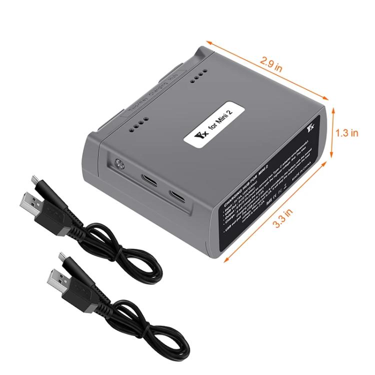 Batería Cargador de bidireccional para DJI Mavic Mini / Mini 4K / Mini 2 SE (gris) para DJI DJI Mavic Mini, DJI Mini 4K, DJI…