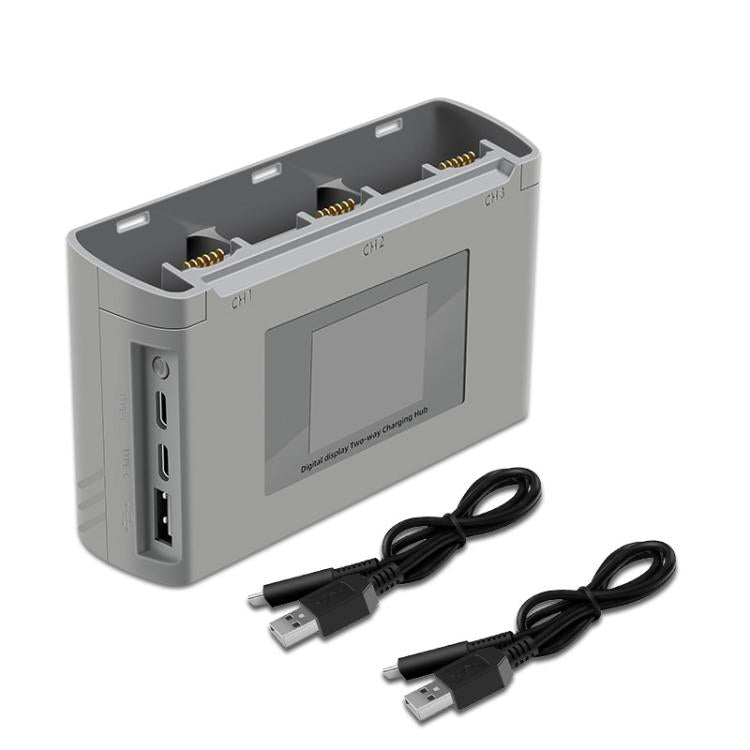 Batería de 3 Cargador de vías con pantalla a color (gris) para DJI Mavic Mini / Mini 4K / Mini 2 SE y más para DJI DJI Mavic…