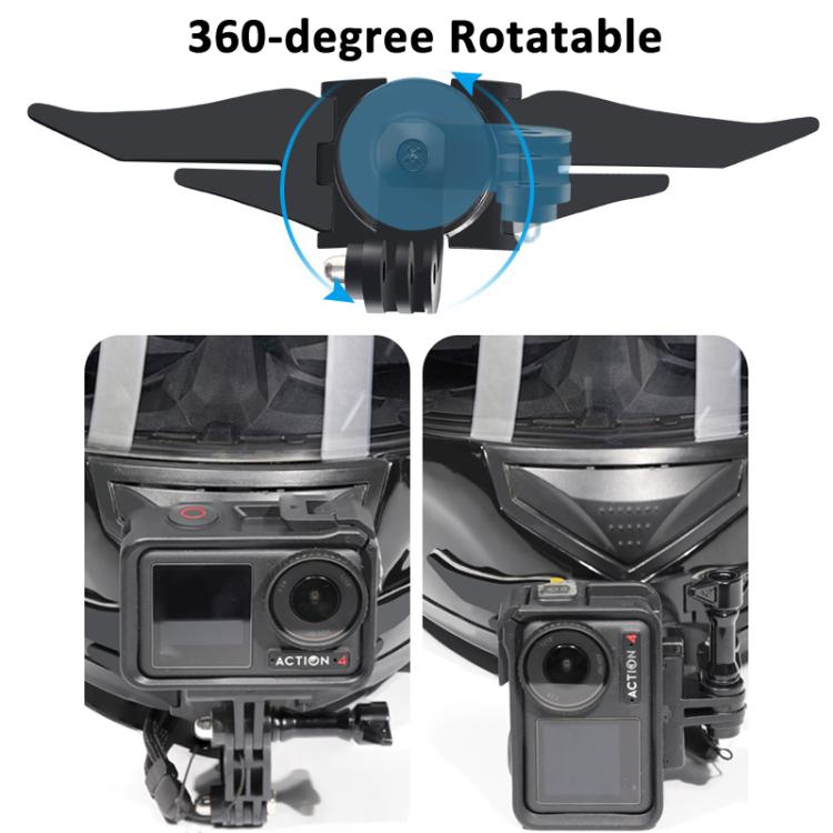 Soporte de mentón para casco giratorio de 360 grados para cámara GoPro HERO/Insta360/ POV para DJI Osmo Action — imagen 3
