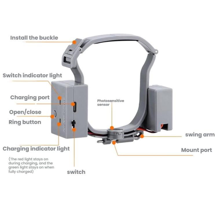 Accesorios de lanzamiento aéreo para drones / BRDRC para DJI Air 3S (gris oscuro) — imagen 3